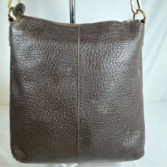 Rafe New York Distressed Pebbled Leather Studded Brown Crossbody Shoulder Bag - Picture 5 of 16